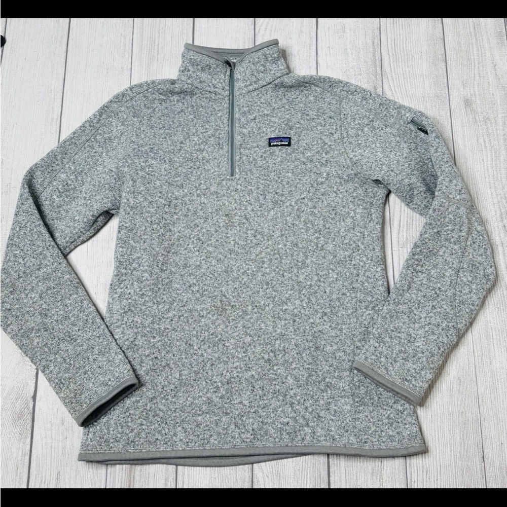 Patagonia Better Sweater Womens Large Gray Quarter Zip Pullover Outdoor Fleece